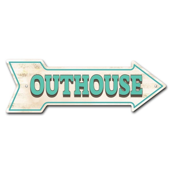 Signmission Outhouse Arrow Sign Funny Home Decor 18in Wide P-ARROW-999689